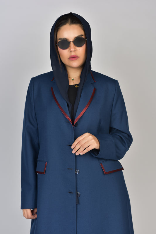 بليزر من الكتان الصيفي الناعم باللون الازرق