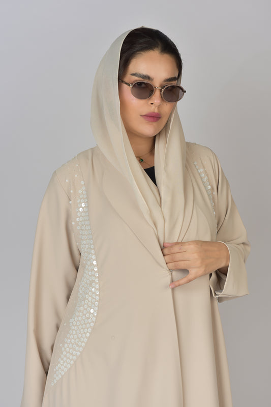 عباية كريب لون بيج