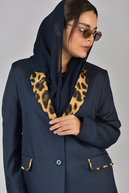 بليزر كريب لون كحلي