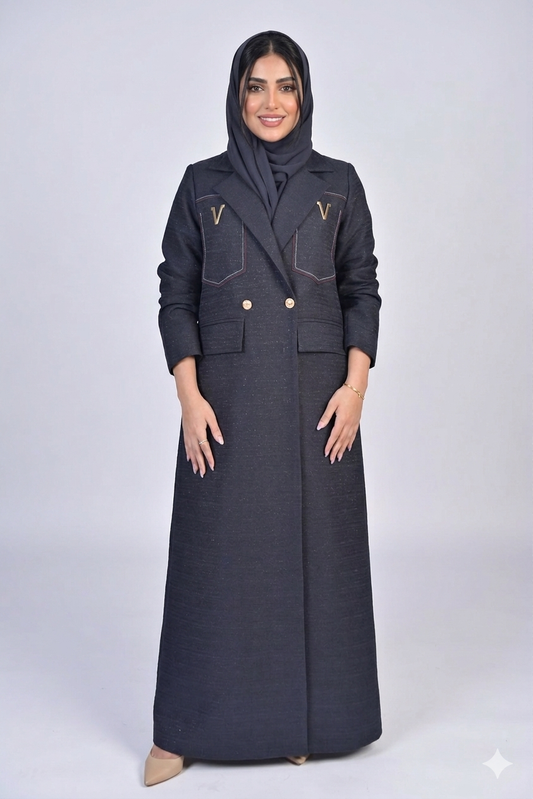 بليزر صيفي من التفته الخفيفه باللون الكحلي