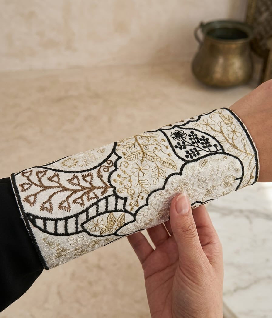 عباية لف باللون الاسود والابيض